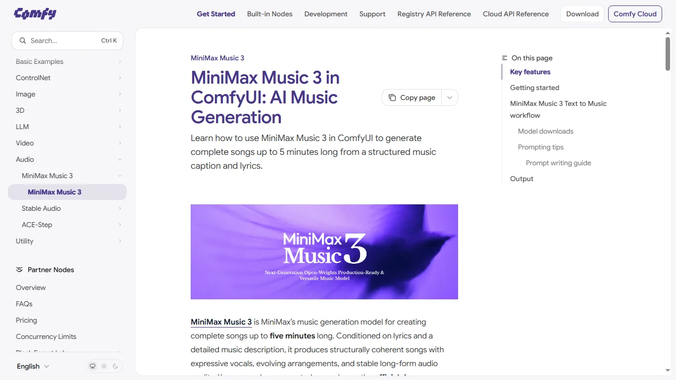 ComfyUIのMiniMax Music 3チュートリアル