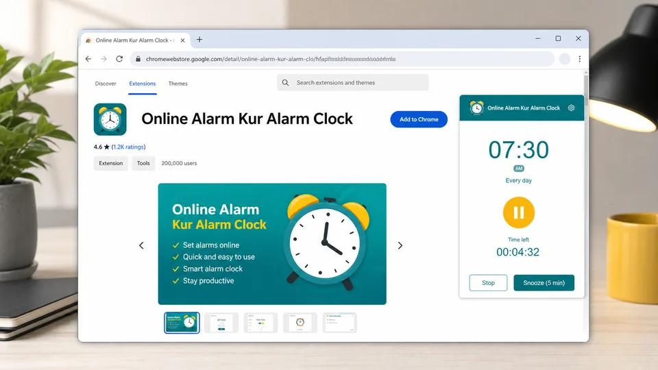 Online Alarm Kur Alarm Clock Chrome extension