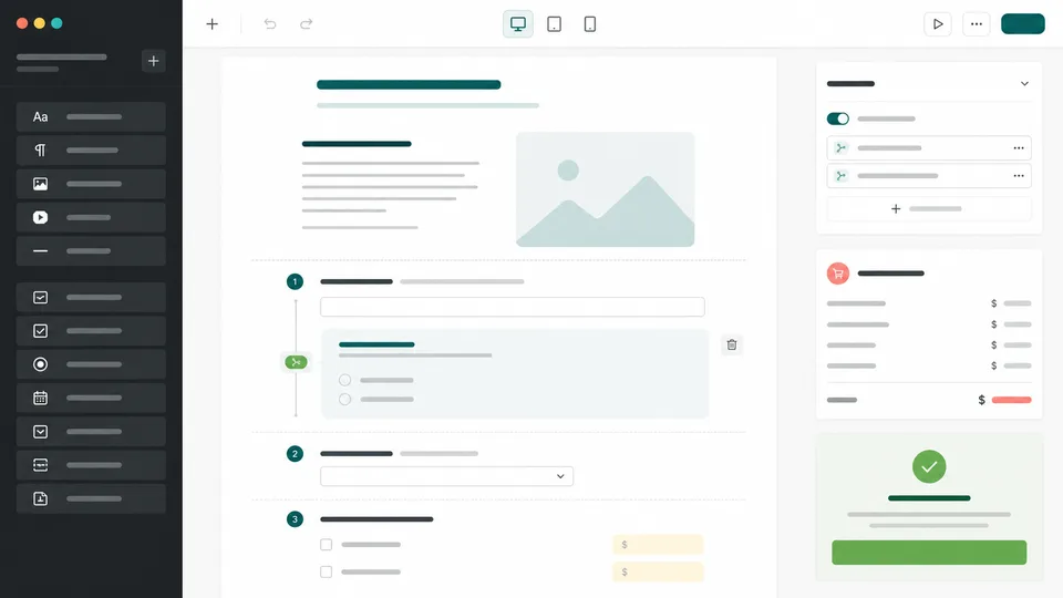 Paperform-style online form builder with logic, pricing, and payment fields