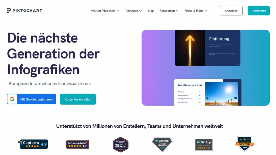 Piktochart auf Deutsch für Infografiken