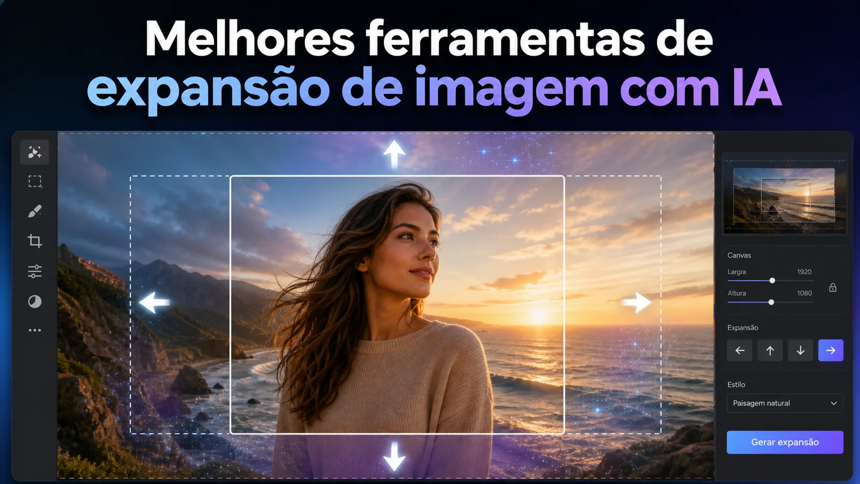 Melhores ferramentas de expansão de imagem com IA: ampliar fotos e fazer outpainting