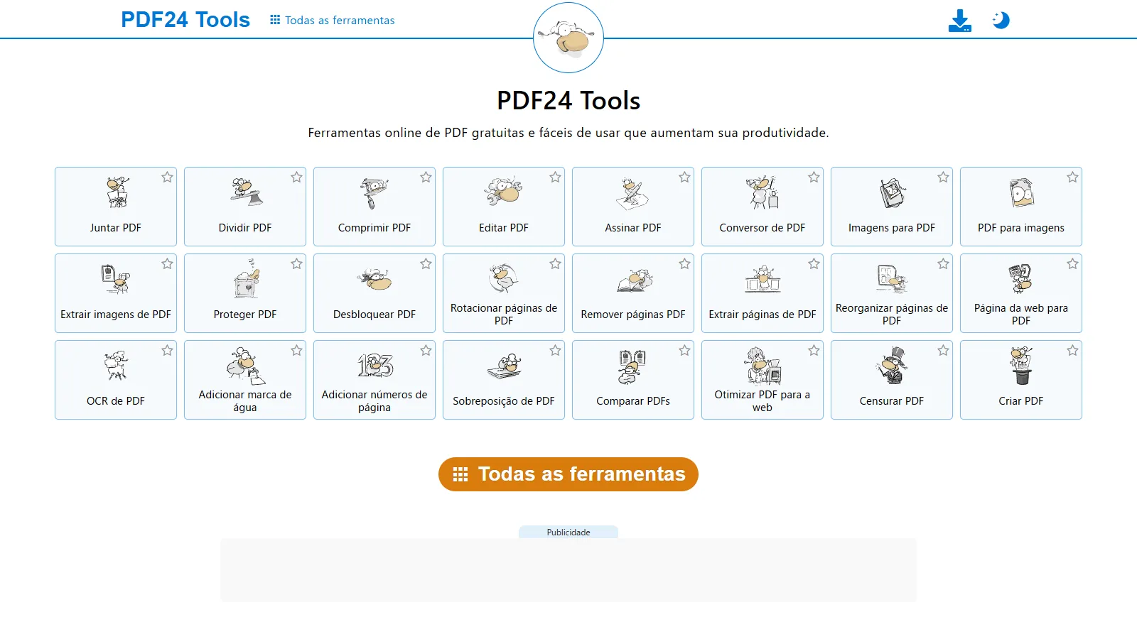 Captura de tela do PDF24 Tools
