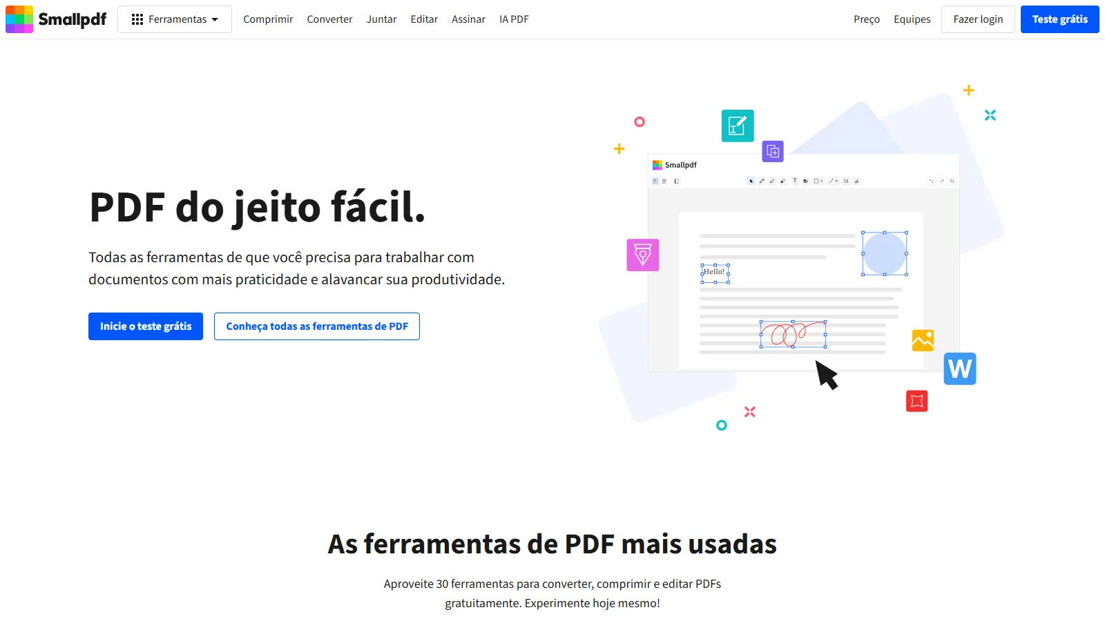 Captura de tela do Smallpdf