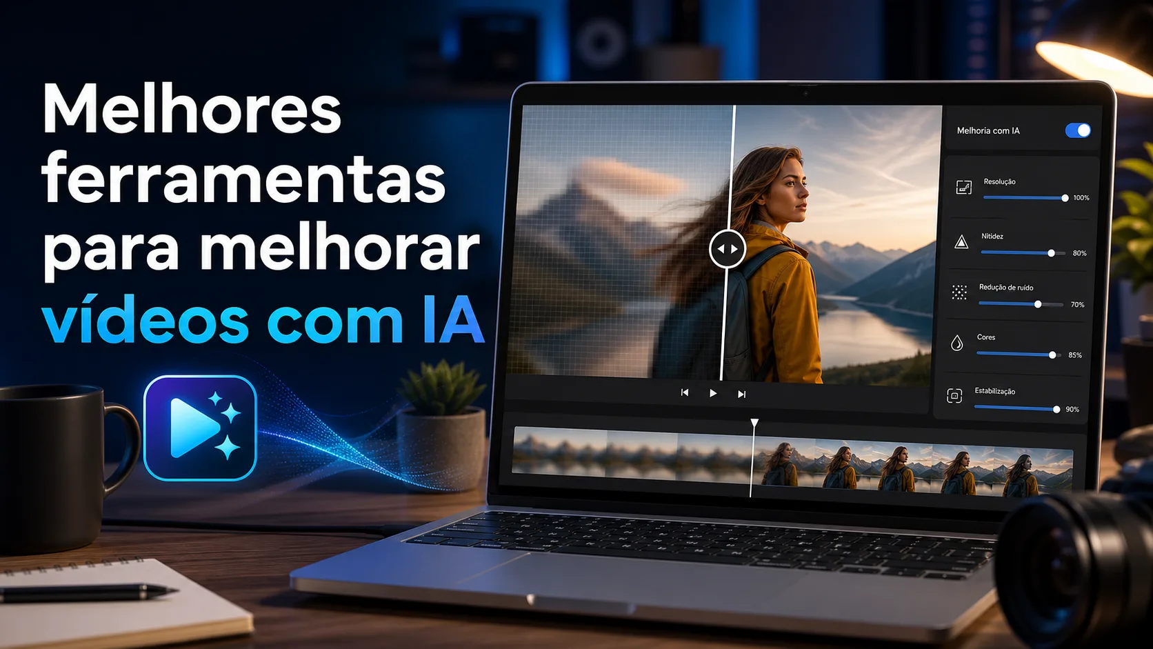 Melhores ferramentas para melhorar vídeos com IA: aumentar resolução e remover borrão