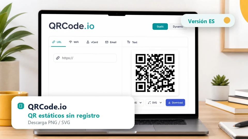 QRCode.io generador de códigos QR gratis