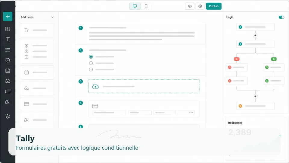 Tally, créateur de formulaires avec logique conditionnelle