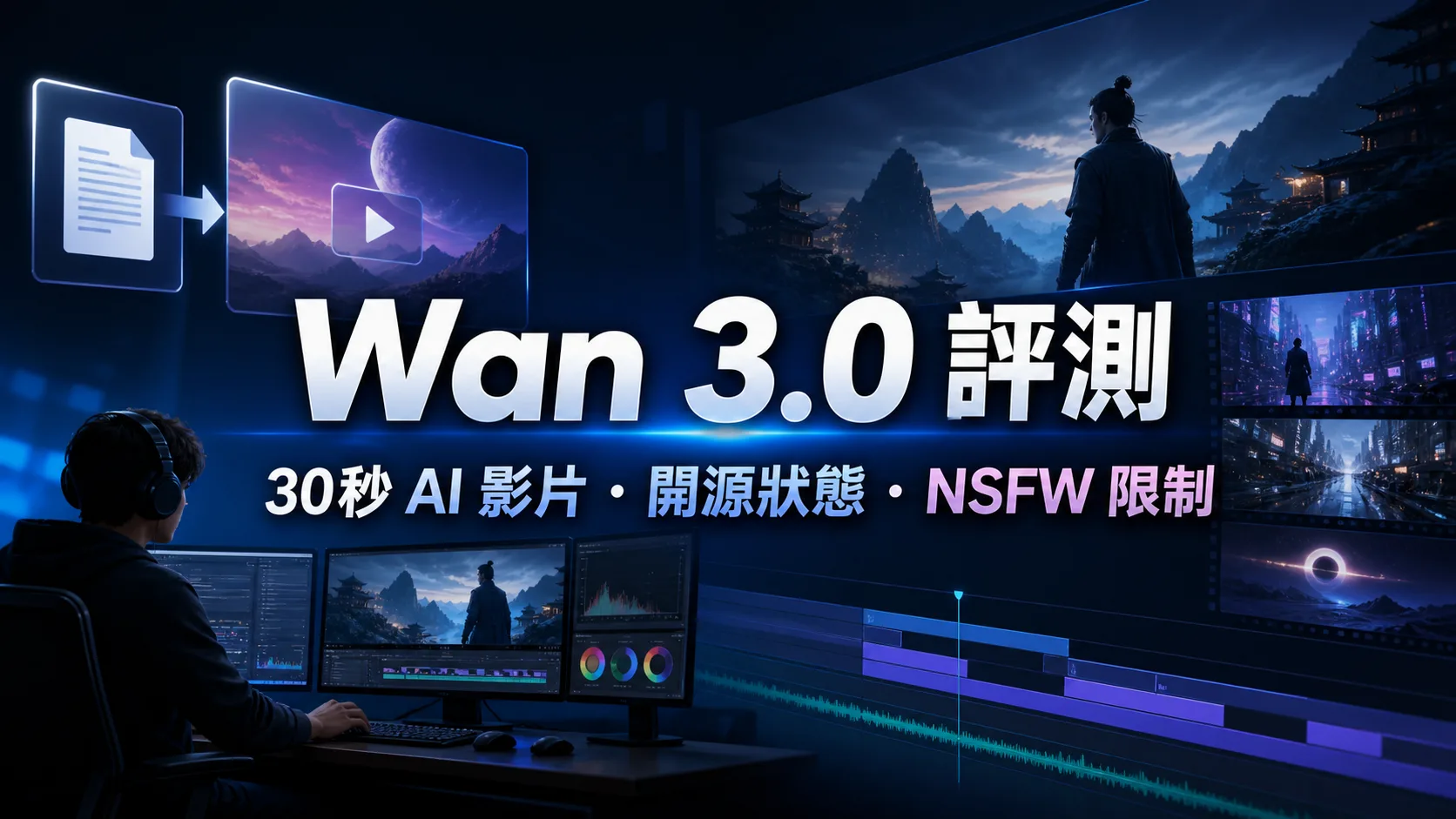 Wan 3.0 評測：30秒 AI 影片、開源狀態與 NSFW 限制