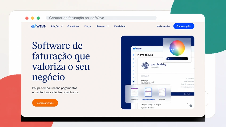 Software de faturação Wave em português