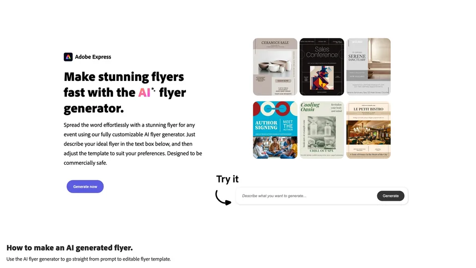 Adobe Express AI Flyer Generator