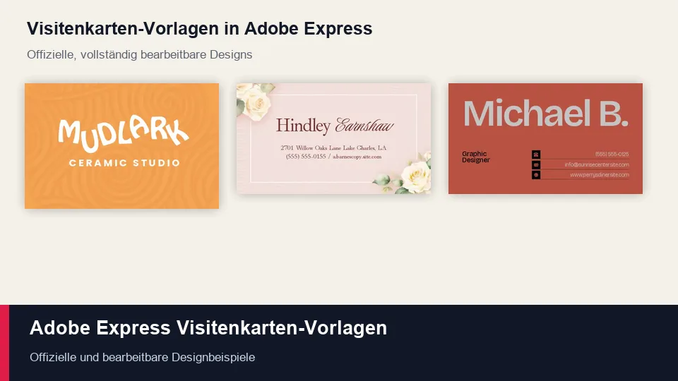 Visitenkarten-Vorlagen in Adobe Express