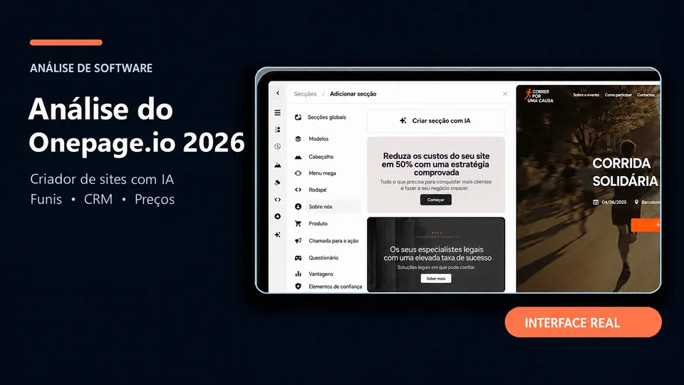 Análise do Onepage.io 2026: vale a pena este criador de sites e funis com IA?