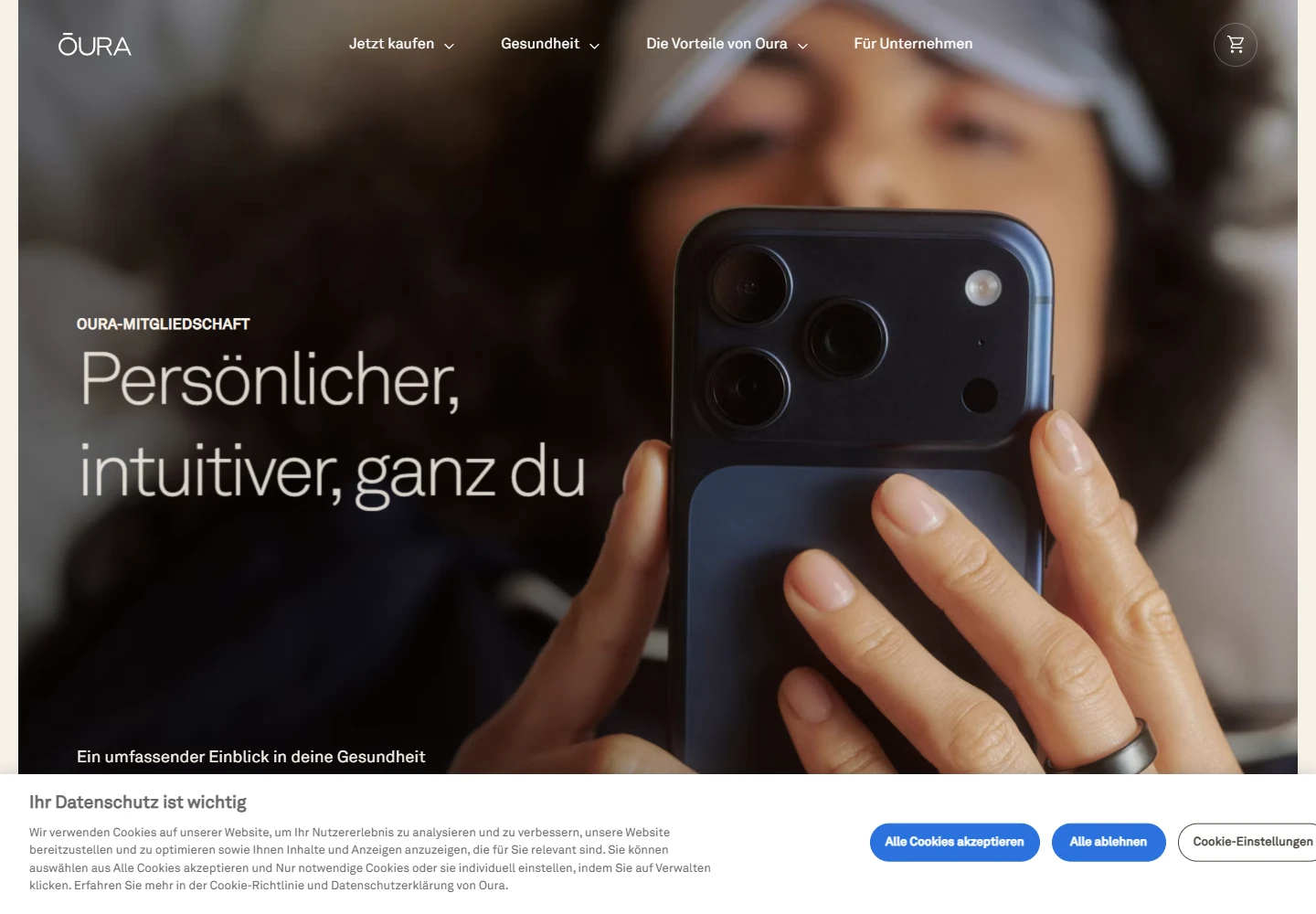 Offizielle Oura-Mitgliedschaft mit Schlaf- und Aktivitätsdaten