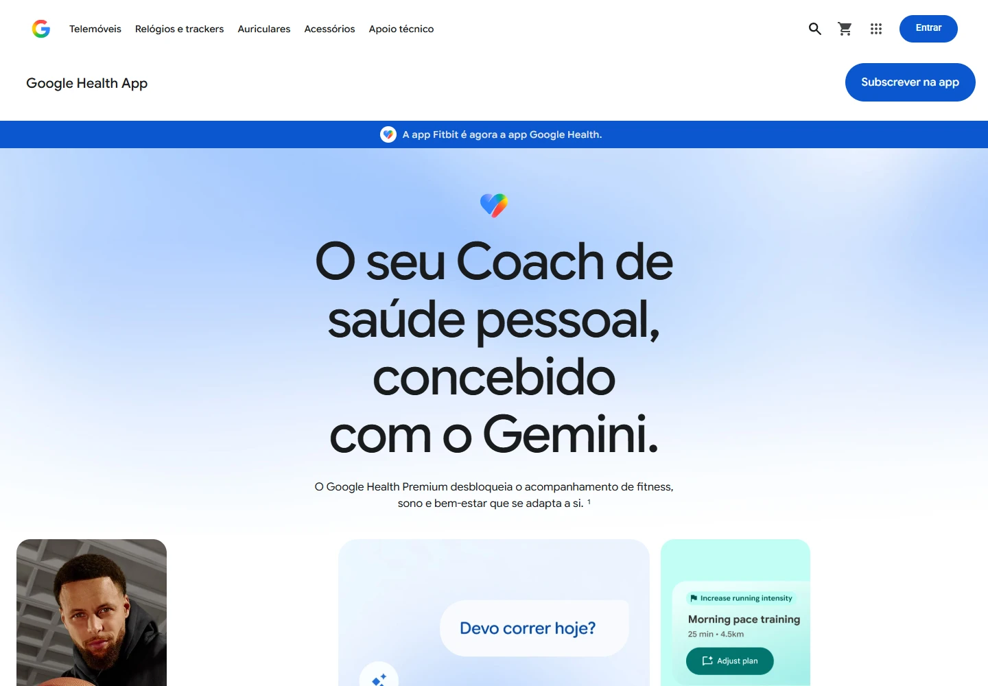 Página oficial do Google Health com orientação personalizada