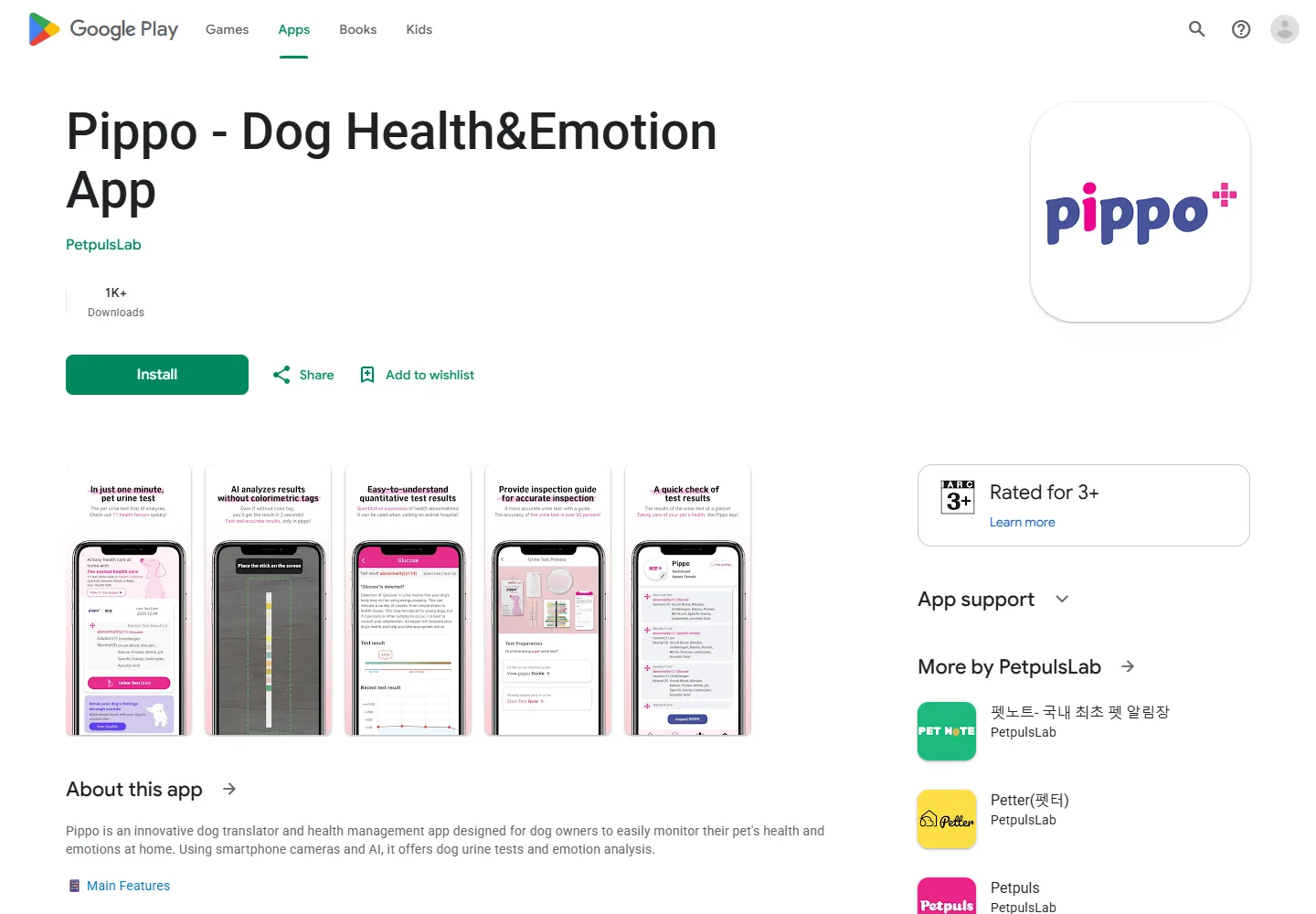 Pippo dog emotion app on Google Play