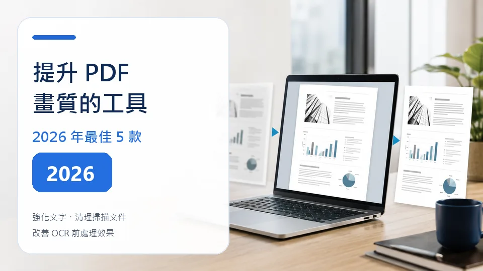 2026 年 5 款最佳 PDF 畫質增強工具