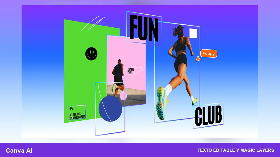 Flujo de trabajo de edición de texto conversacional de Canva AI
