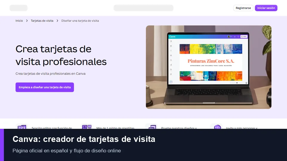 Creador de tarjetas de visita de Canva y su flujo de diseño online