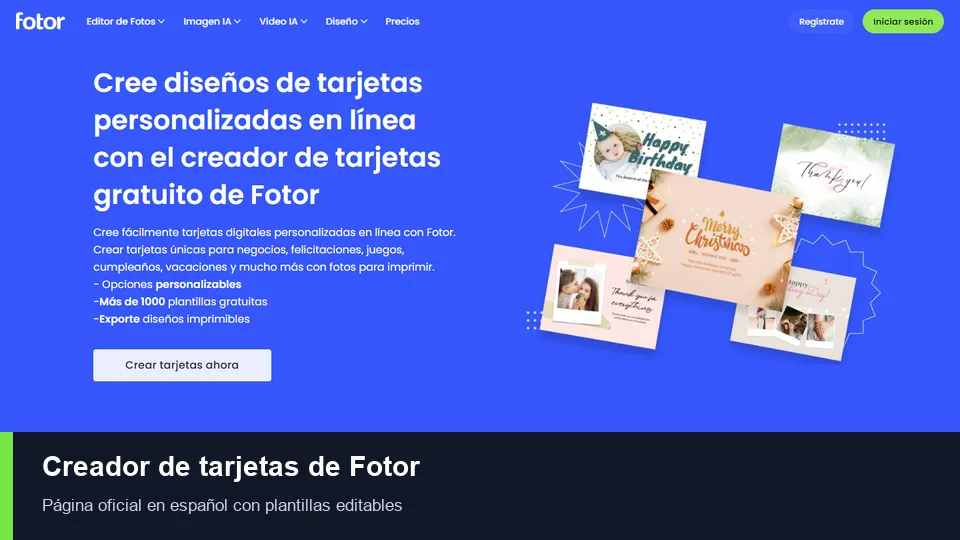 Generador de tarjetas de visita con IA de Fotor y controles de prompt
