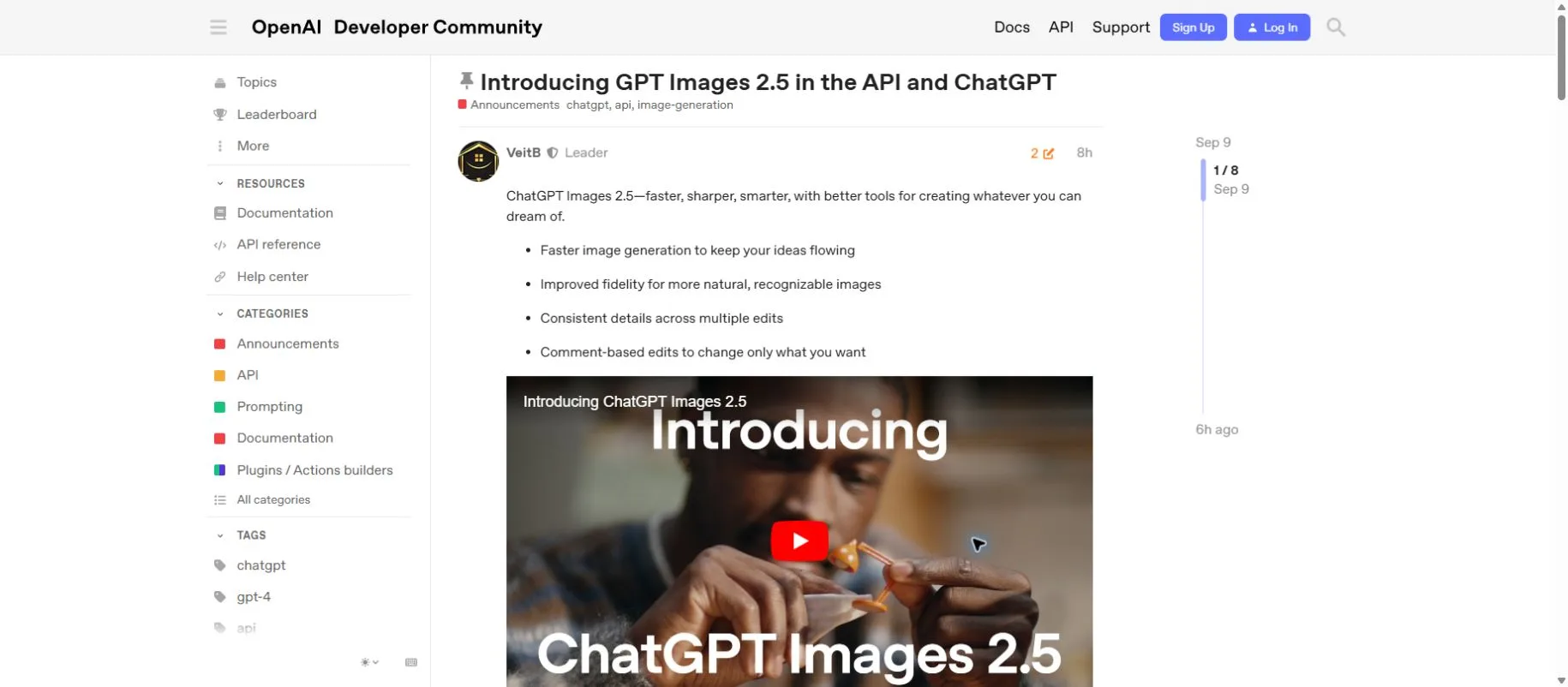 Images 2.5 thread in the OpenAI Developer Community