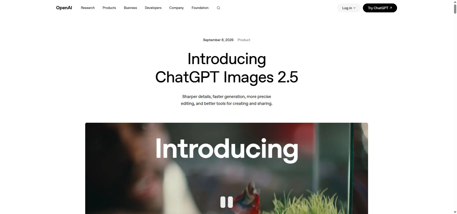 Official ChatGPT Images 2.5 announcement
