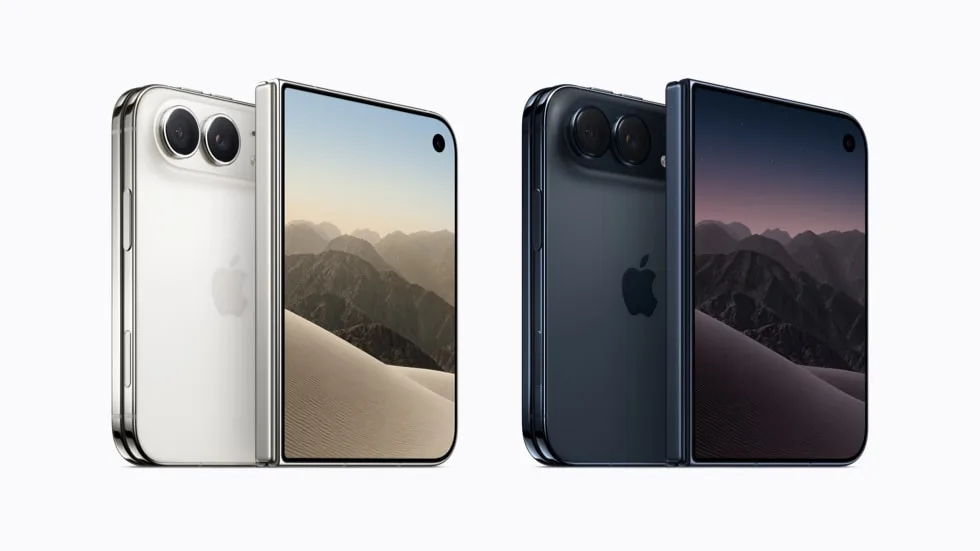 iPhone Duo in star white and night sky, official product image