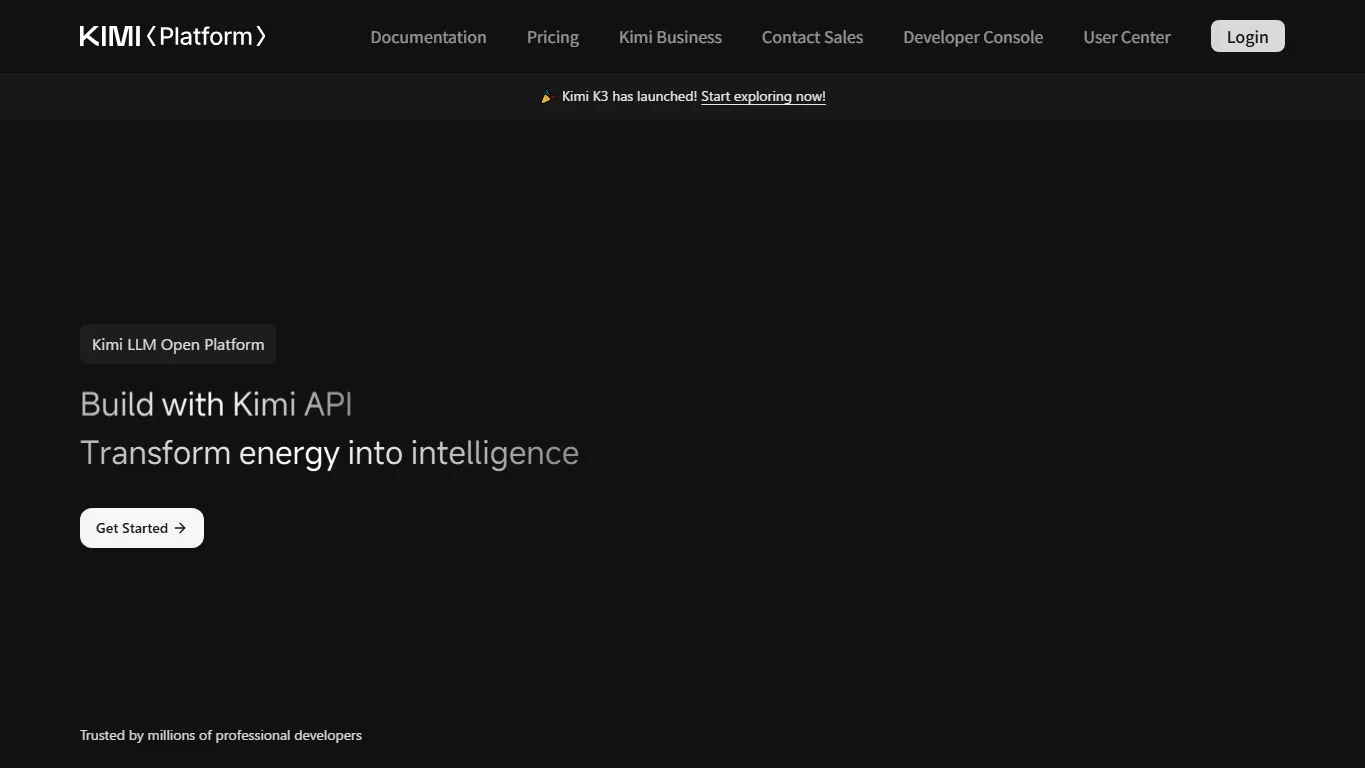 Kimi API Platform screenshot