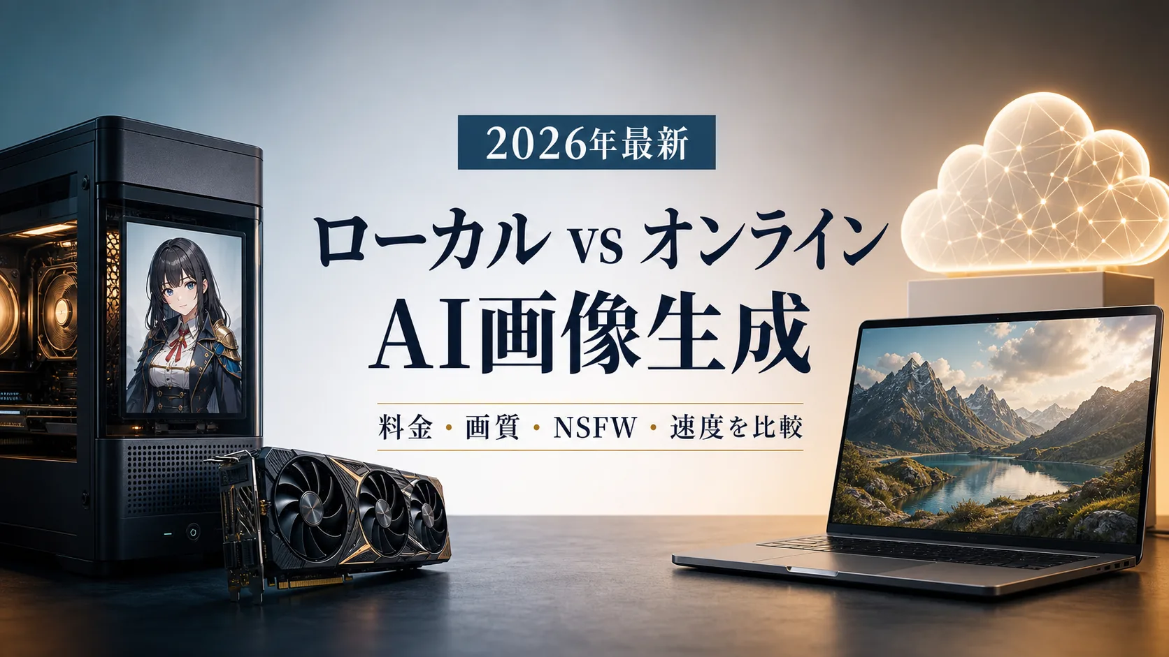 ローカルとオンラインのAI画像生成を料金・画質・NSFW・速度で比較する2026年版ガイド