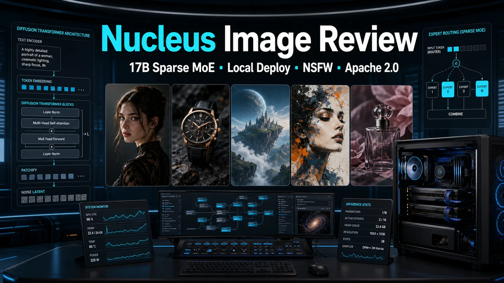 Nucleus Image Review: 17B Sparse MoE, Local Setup, NSFW Support, and Apache 2.0 Open Weights