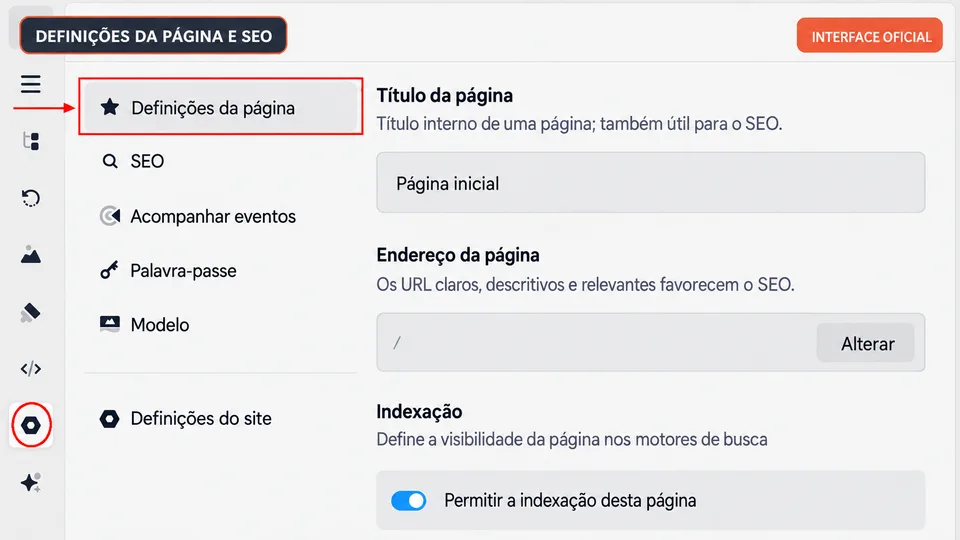 Definições de página e SEO do Onepage.io em português