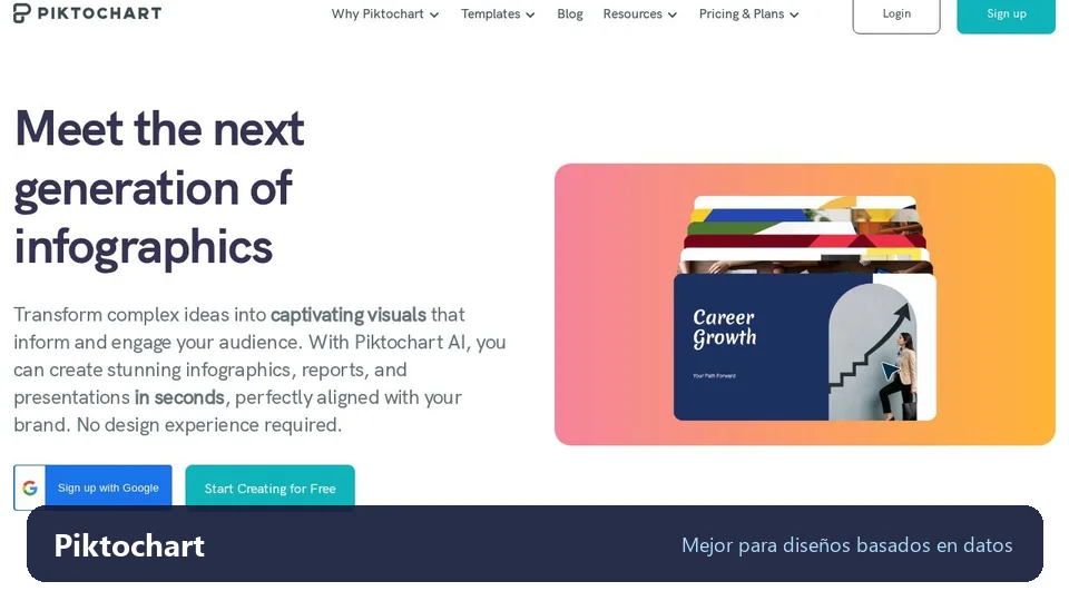 Interfaz de diseño con IA de Piktochart