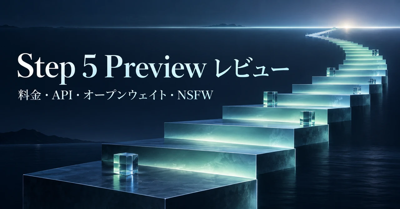 Step 5 Previewレビュー：料金・API・オープンウェイト・NSFW制限を解説
