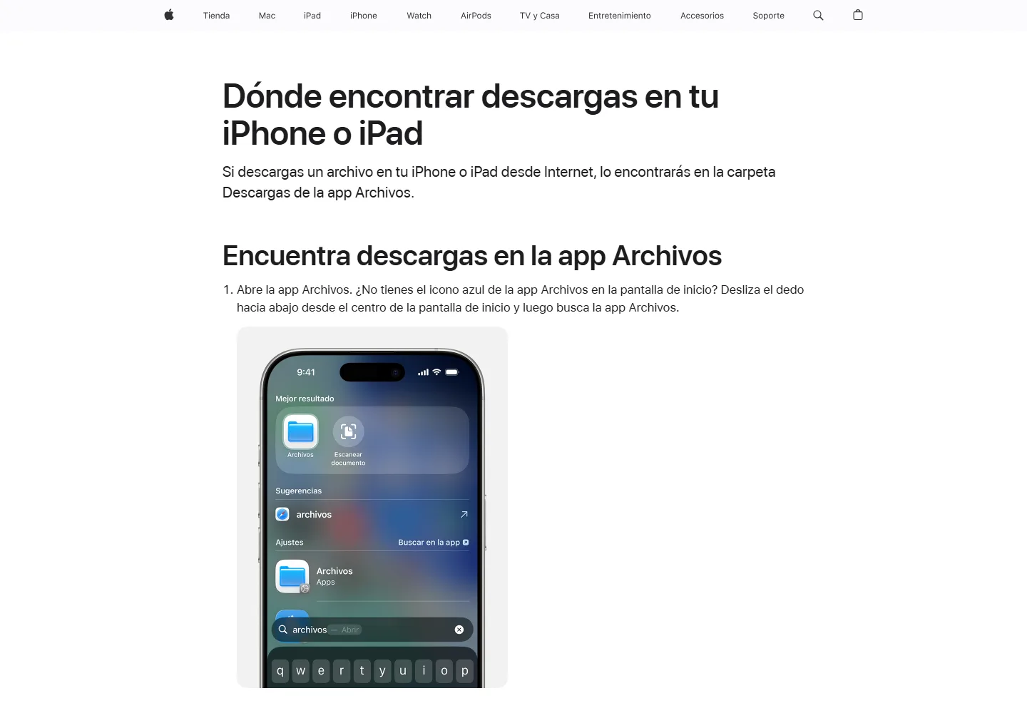Guía de Apple para encontrar descargas en el iPhone