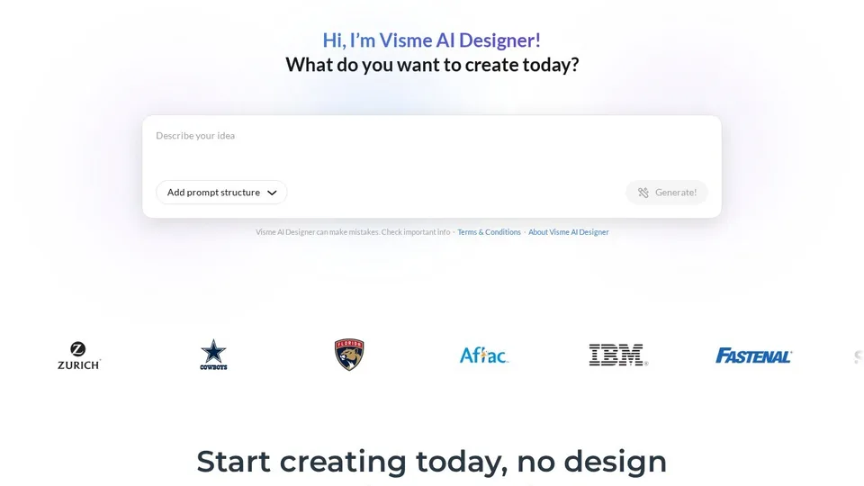 Visme AI Flyer Generator