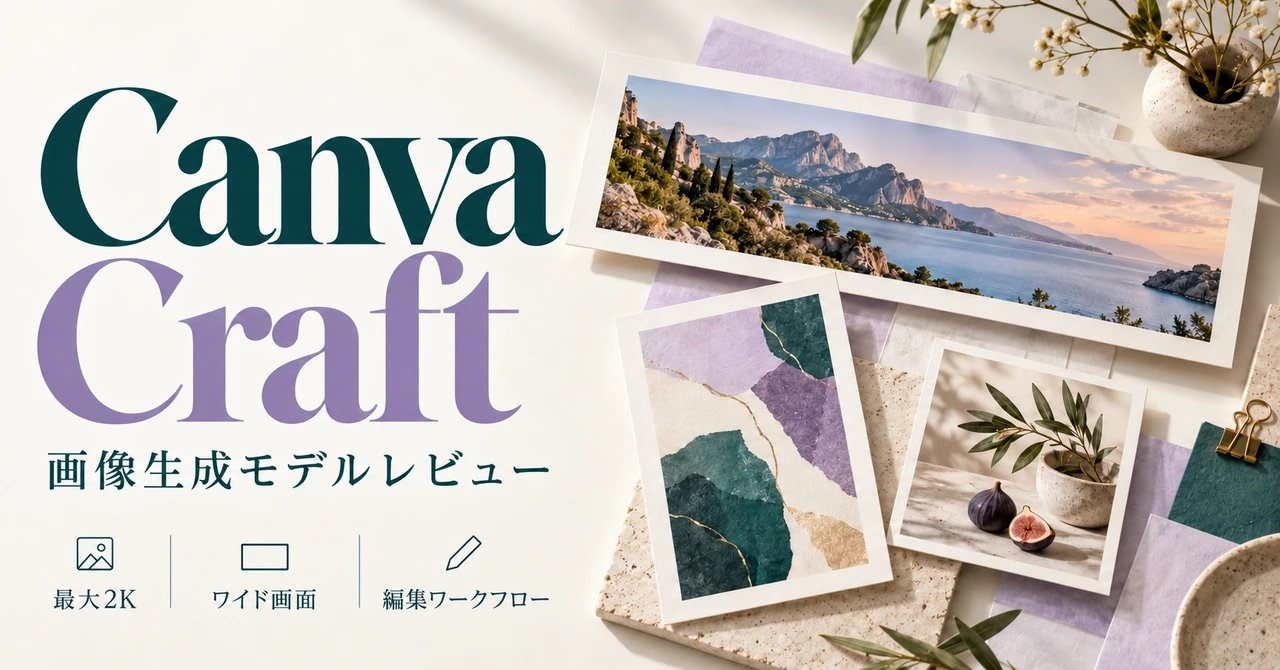 Canva Craft画像生成モデルのレビュー用イラスト。Craftで生成した実測サンプルではありません