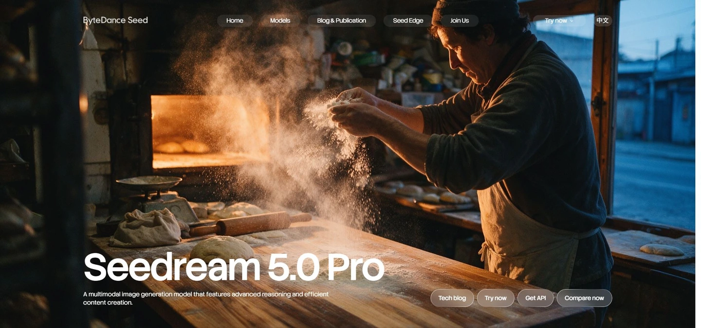 Page officielle Seedream 5.0 Pro et accès.