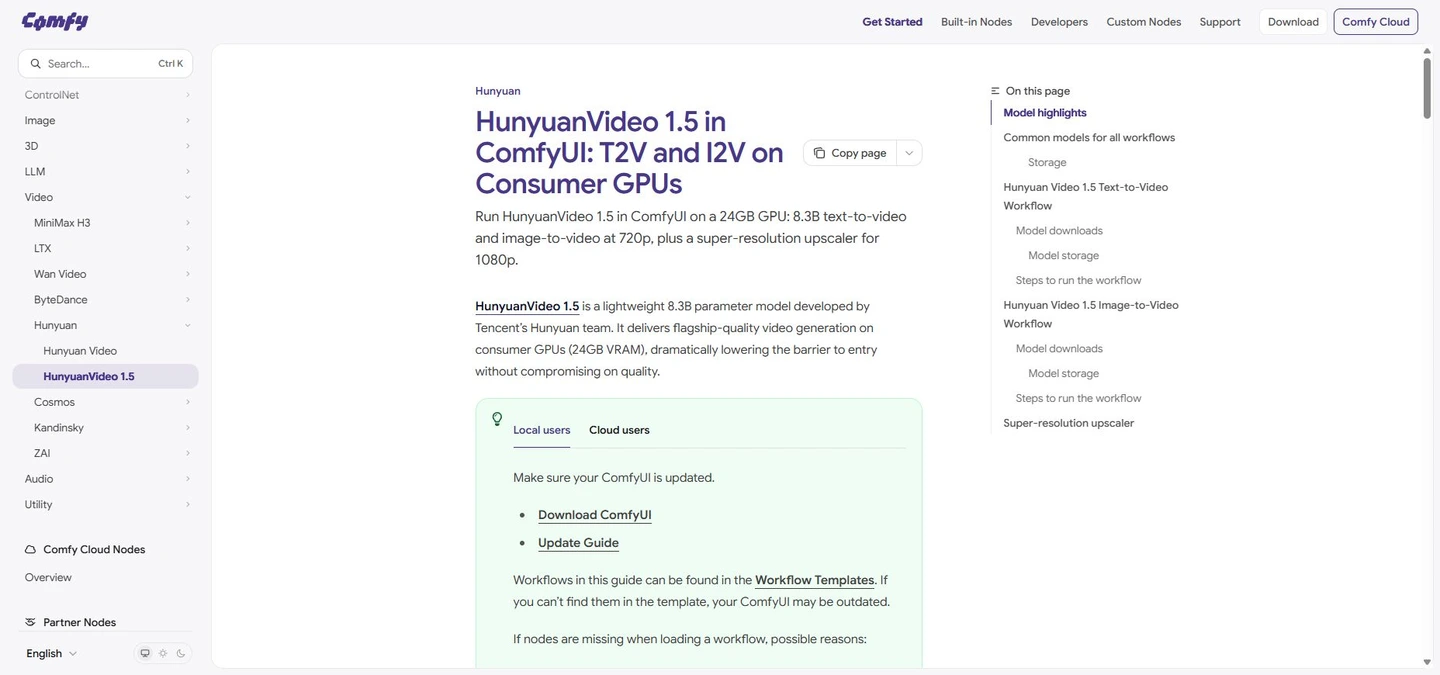 Tutoriel officiel ComfyUI pour les workflows texte et image vers vidéo