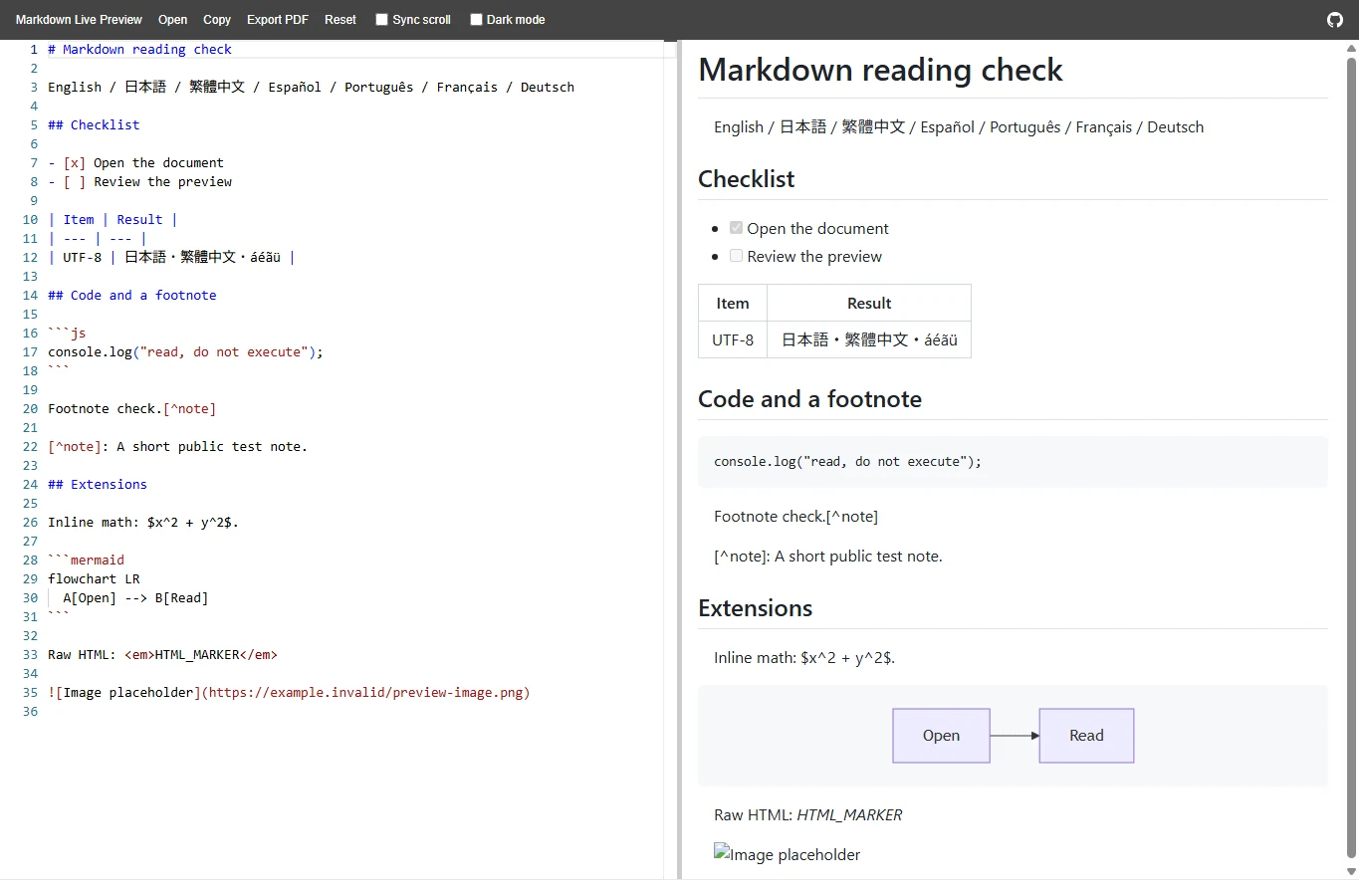 Markdown Live Preview — Viewer page