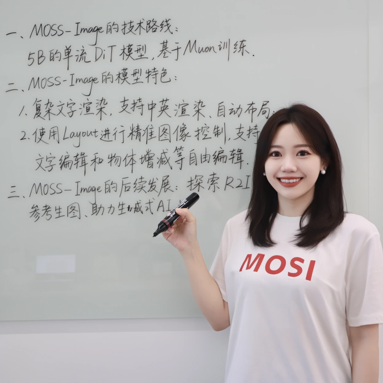 Exemple officiel OpenMOSS Base avec texte chinois ; image du développeur, pas une génération AirMore.
