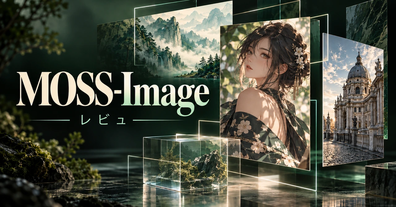 MOSS-Imageレビューの編集用イメージ。画像パネルと構図を示す枠を配置